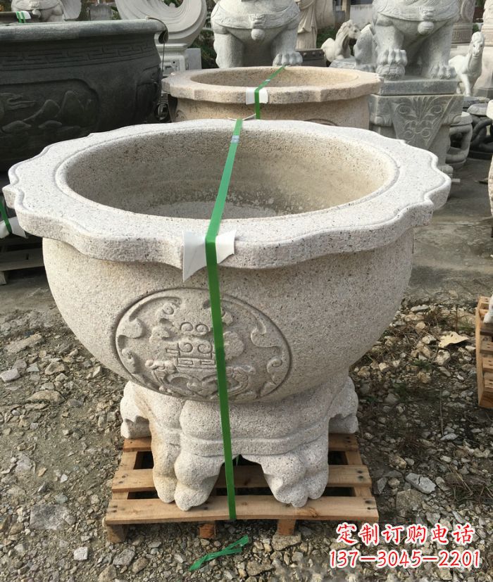 荆州高品质大理石水缸雕塑