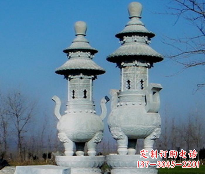 荆州公园景观仿古石雕香炉