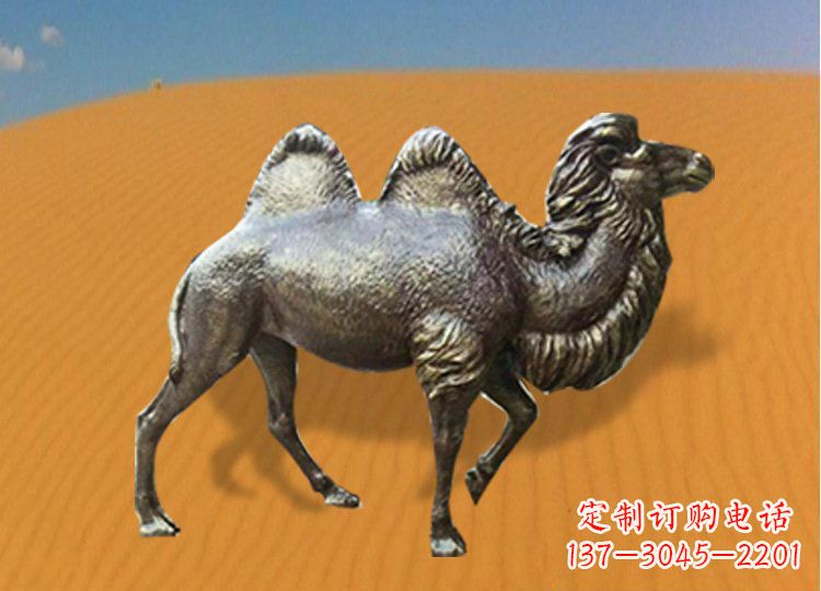 荆州公园装饰精美铜骆驼雕塑