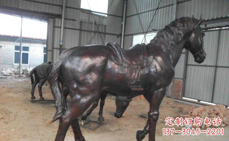 荆州公园铜马动物铜雕