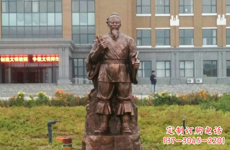 荆州传承古代名人铜雕——鲁班雕像