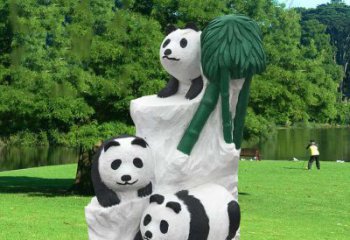 荆州公园大熊猫雕塑
