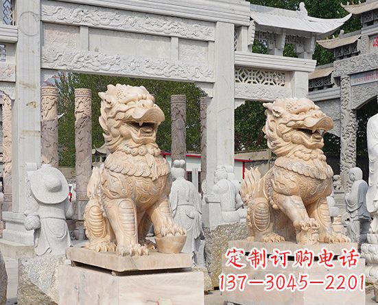 荆州古典神麒麟石雕,传承古老文化