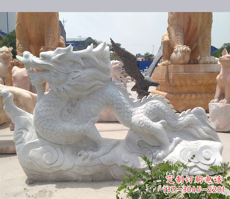 荆州古代镇宅动物龙石雕