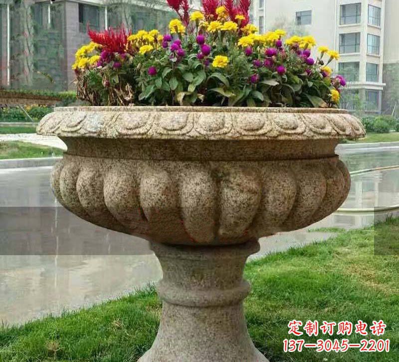 荆州花岗岩小区花盆石雕,精美绝伦