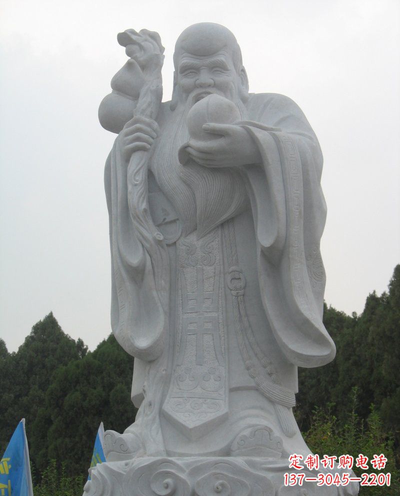 荆州景区大理石老寿星雕塑