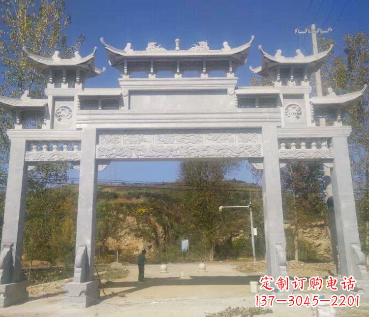荆州中领雕塑:精雕制作仿古石牌坊石雕
