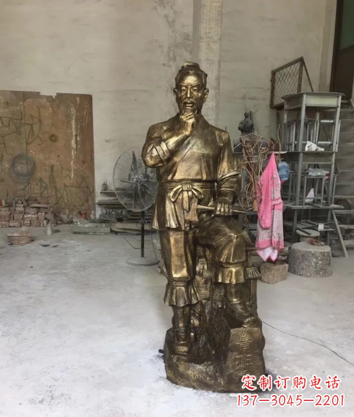 荆州鲁班古代名人铜雕