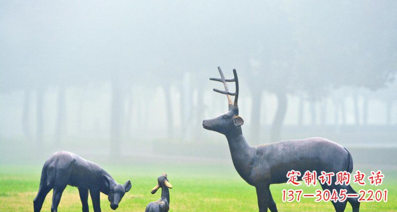 荆州鹿一家：精美绝伦的动物铜雕