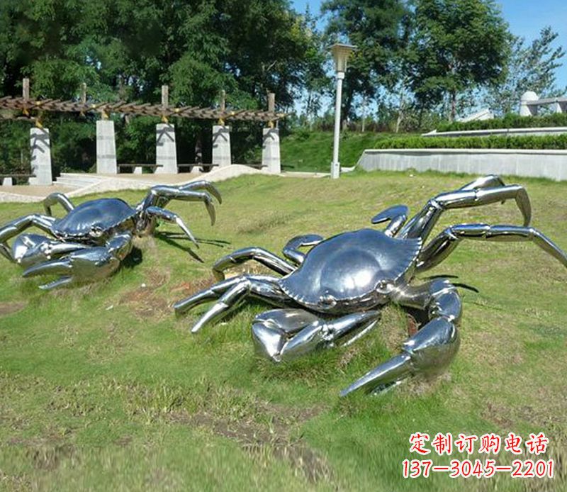 荆州精美不锈钢螃蟹雕塑