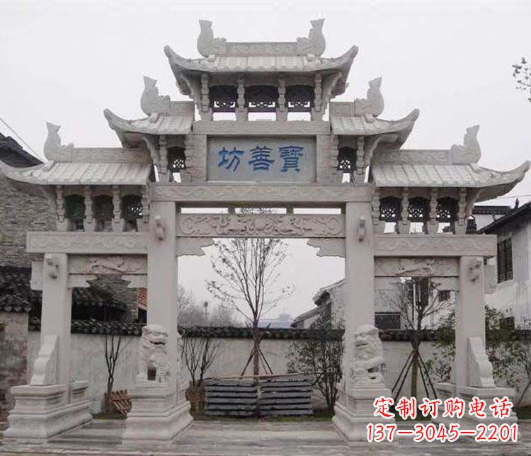荆州领雕塑:精美石牌坊石雕艺术品