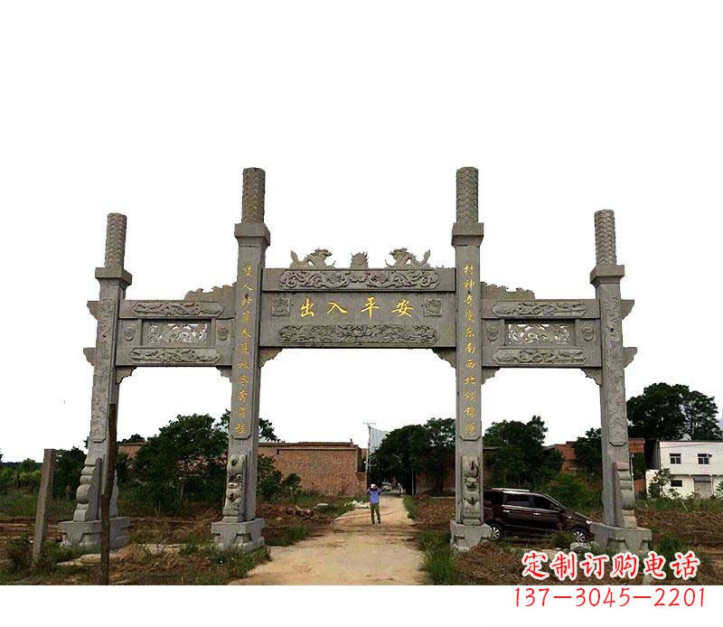 荆州三门牌坊石雕——传承古文化风韵