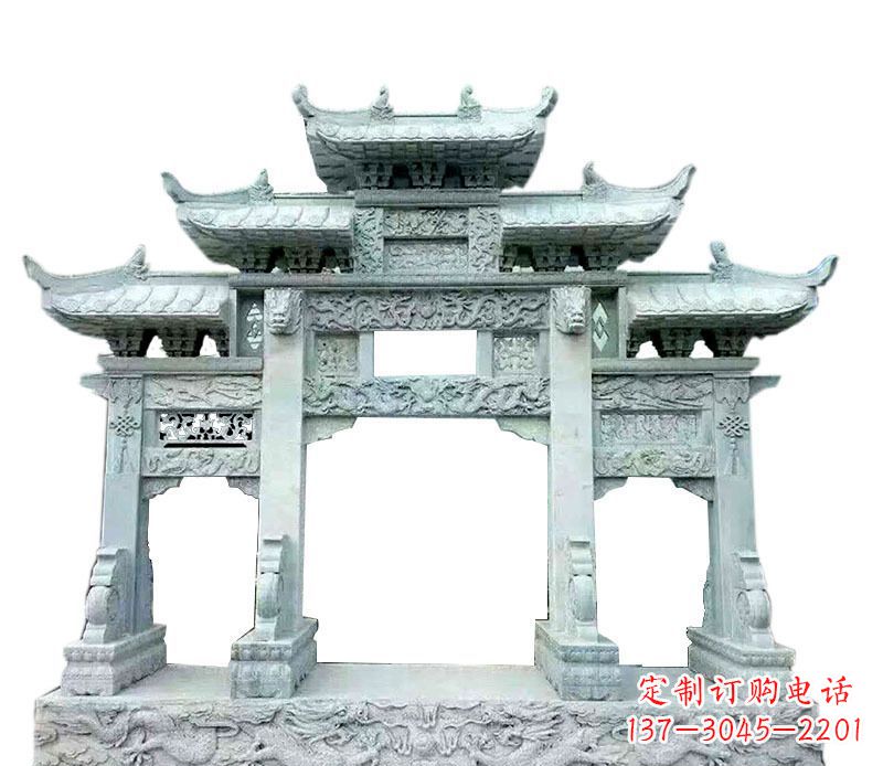 荆州中领雕塑仿古牌坊石雕定制