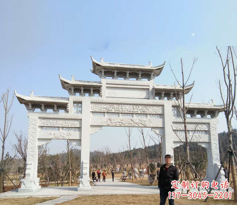 荆州中领雕塑-牌坊石雕精美无比