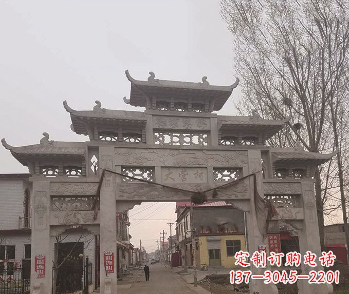 荆州精美牌坊石雕,定制精美属于您的雕塑