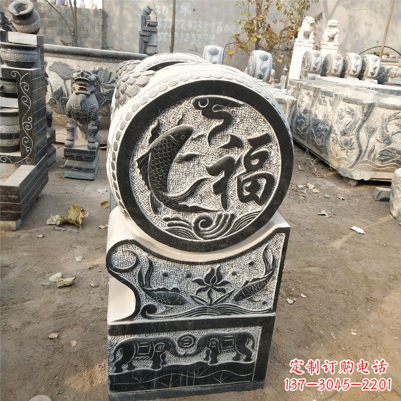 荆州石雕仿古抱鼓门墩