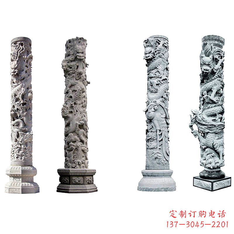 荆州精美绝伦的石雕龙柱