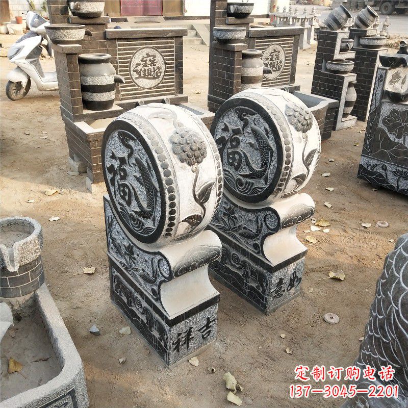 荆州石雕青石门墩雕塑