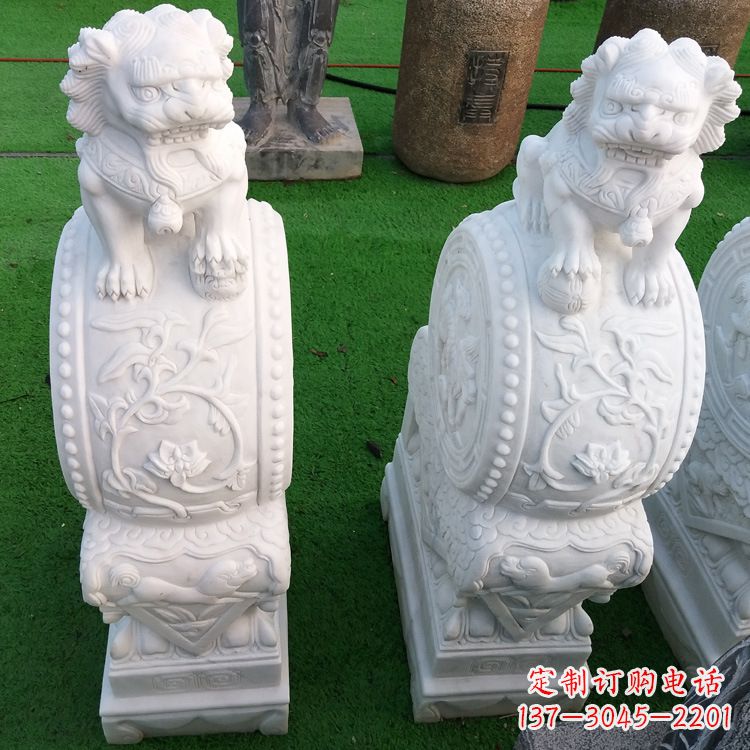 荆州石雕青石貔貅门墩雕塑