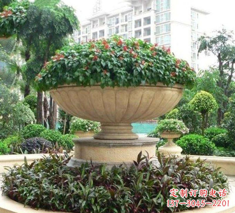 荆州石雕小区花盆