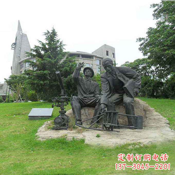 荆州世界名人美国著名发明家莱特兄弟公园名人雕塑