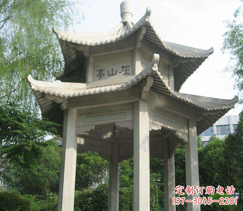 荆州双层石凉亭石雕