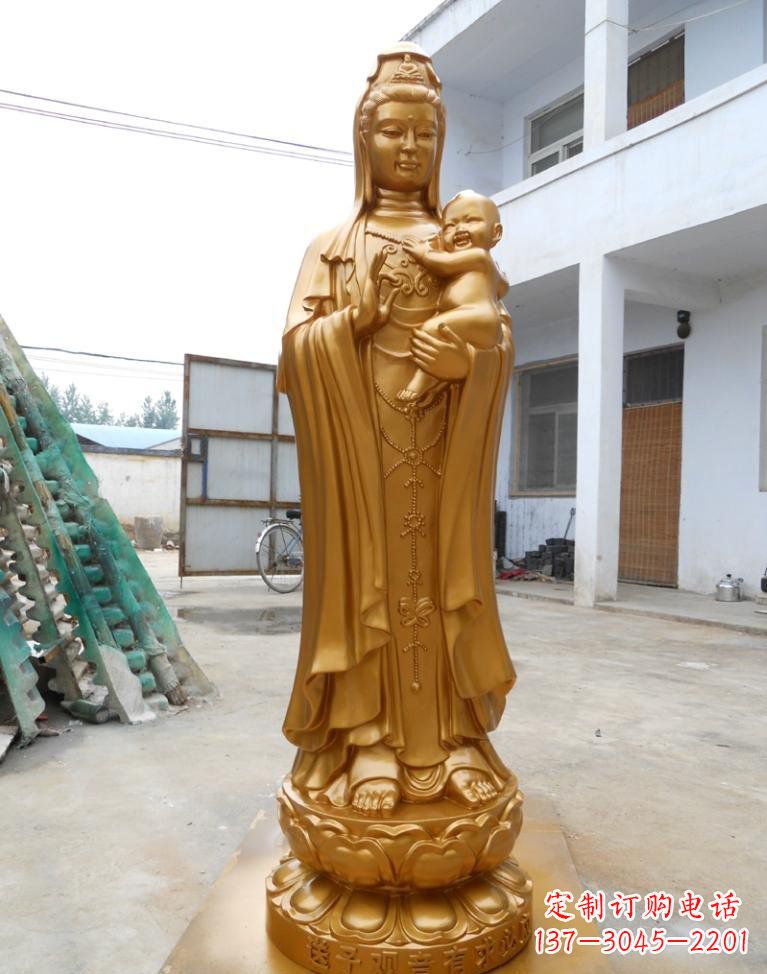 荆州寺庙立式送子观音铜雕