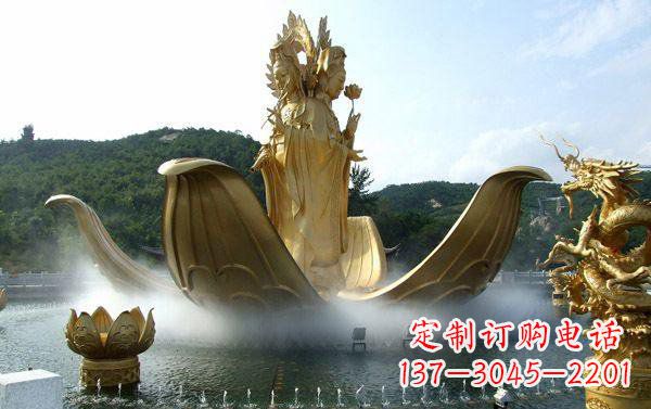 荆州寺庙三面观音雕像