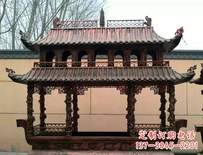 荆州寺庙香炉铜雕 (3)