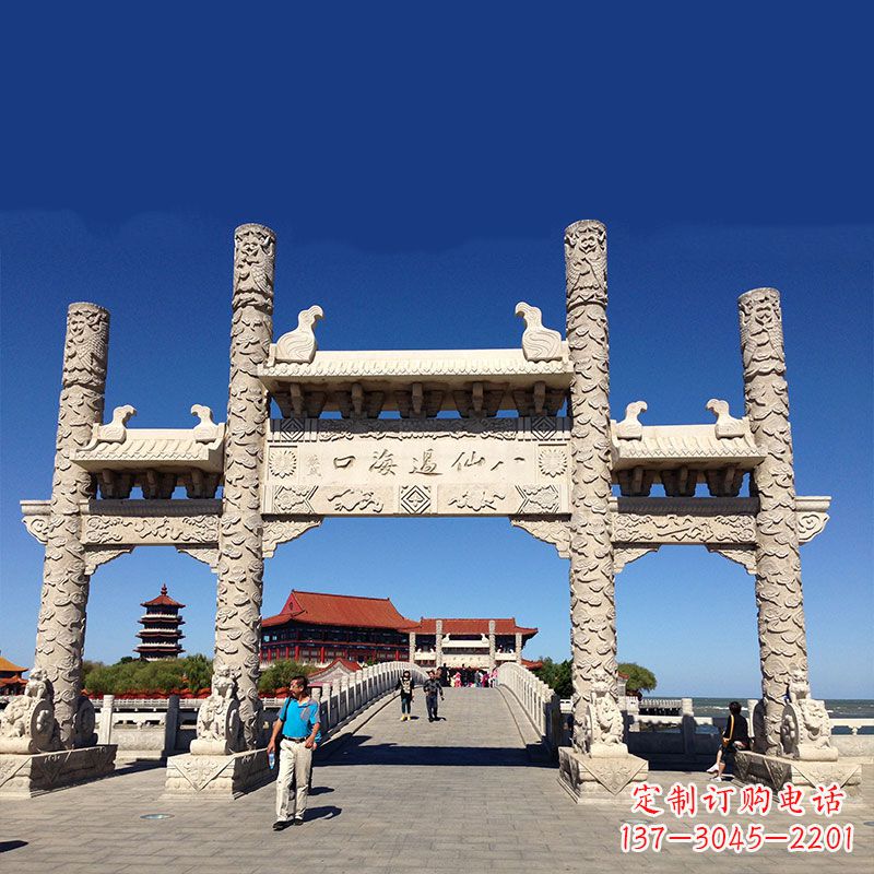 荆州寺院大门无楼石牌坊