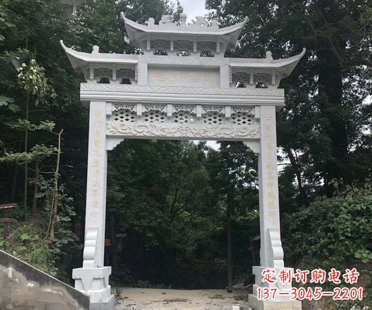 荆州寺院牌坊石雕