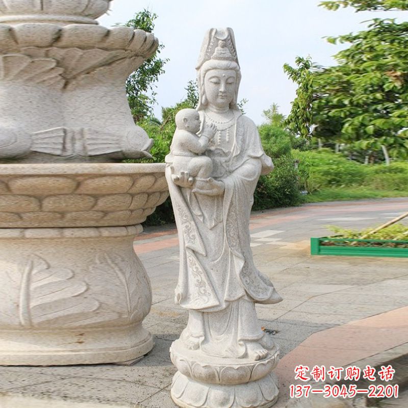荆州送子观音汉白玉石雕