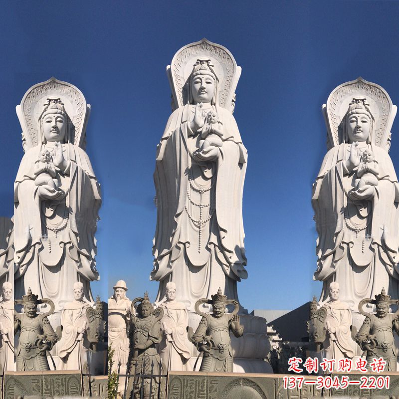 荆州送子观音大型石雕塑