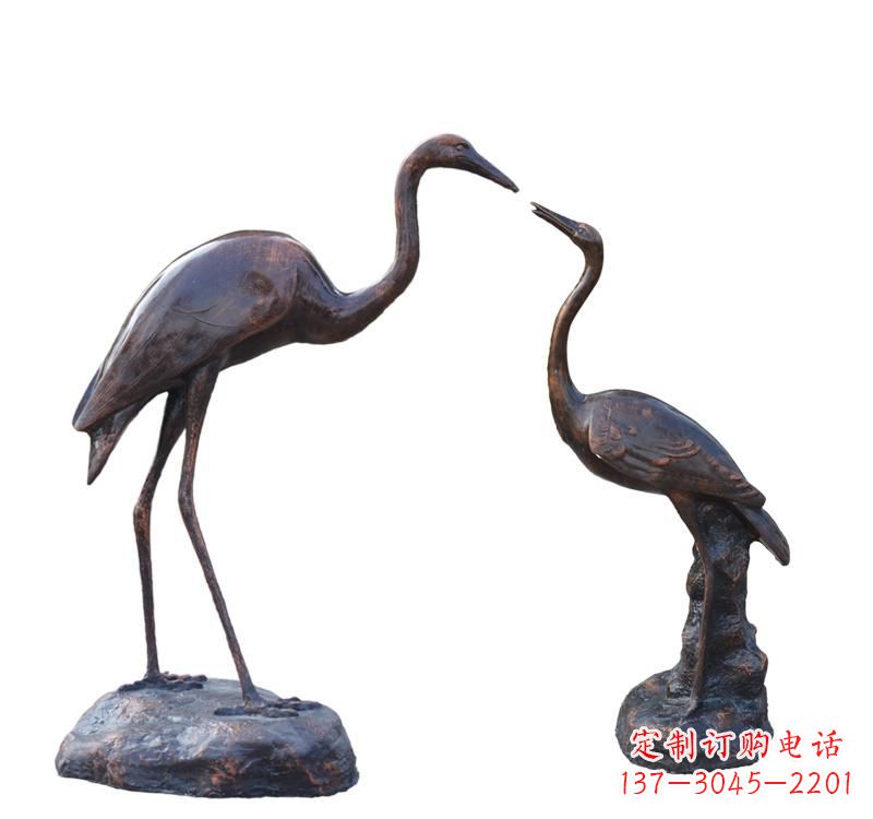 荆州铜雕动物仙鹤