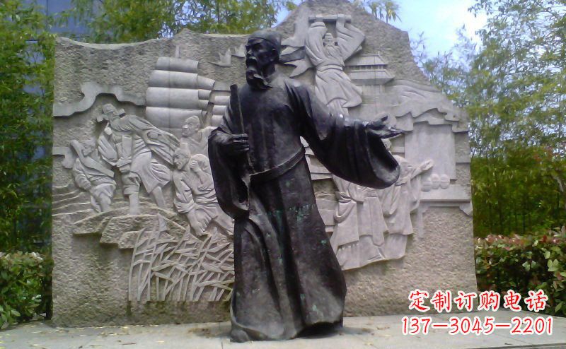 荆州铜雕古代名人雕塑