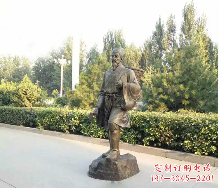 荆州铜雕古代名医李时珍雕塑