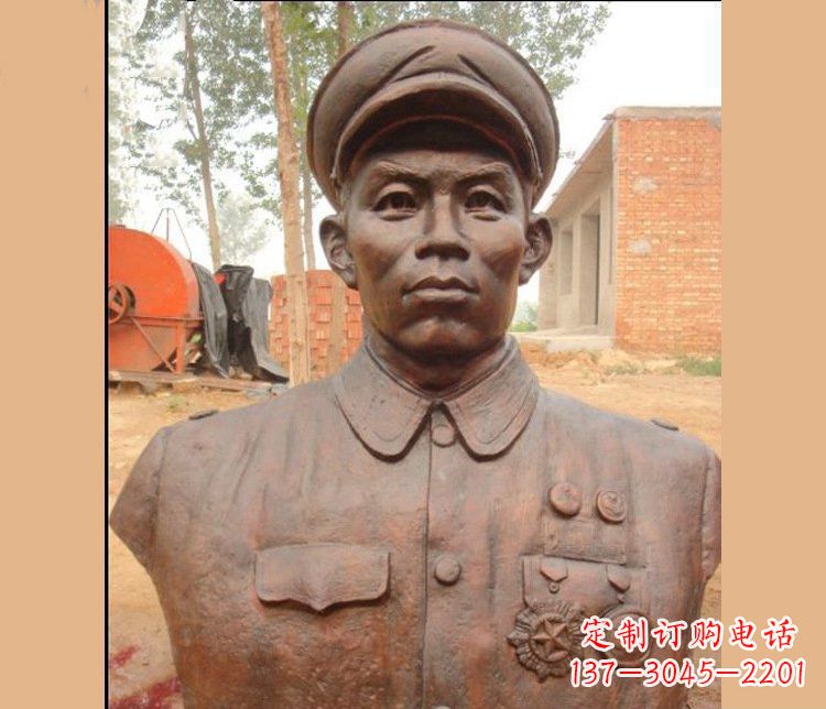 荆州铜雕广场军人胸像雕塑