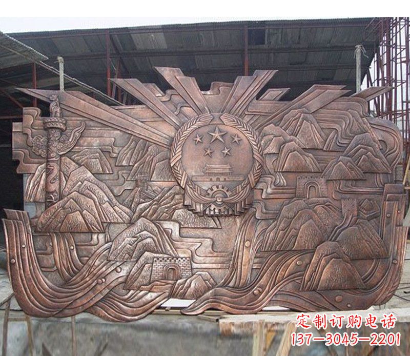 荆州铜雕广场军人壁画雕塑摆件