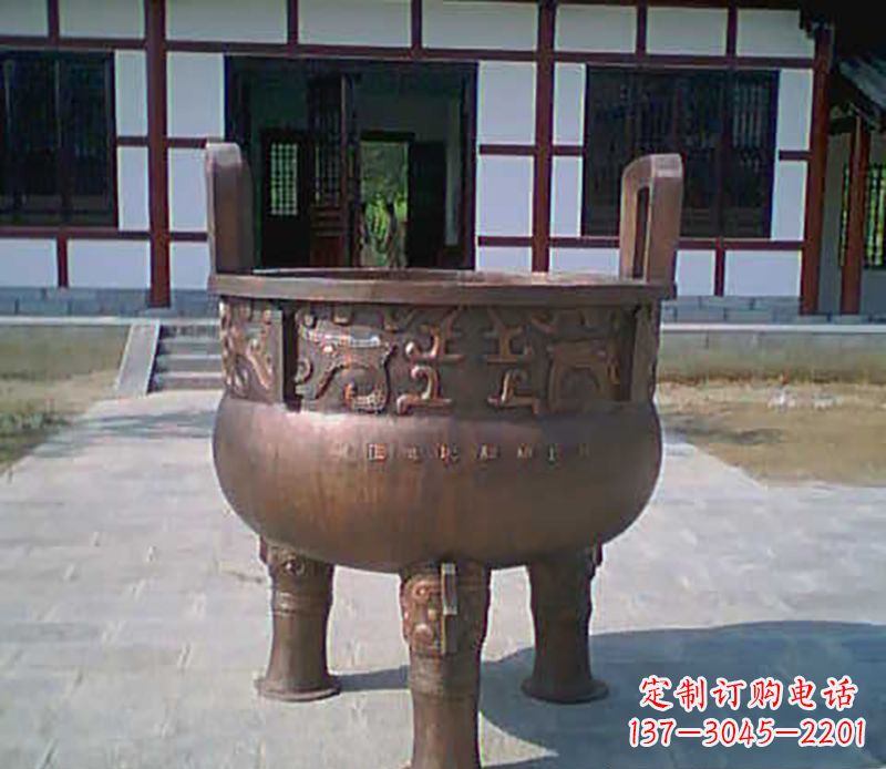 荆州铜雕广场圆形香炉