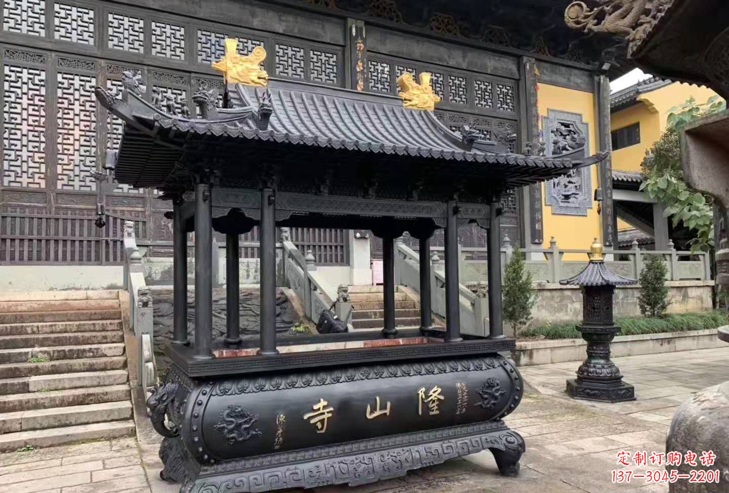 荆州铜雕香炉寺庙景观户外摆件