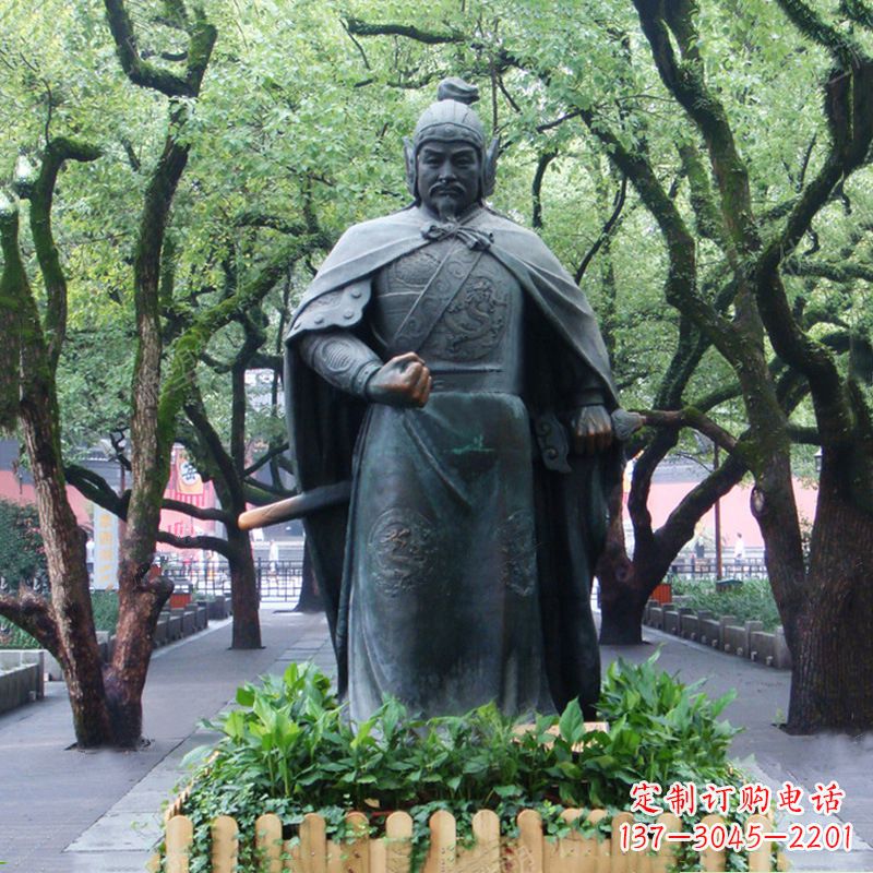 荆州铜雕岳飞雕塑-公园园林历史名人中国古代民族英雄人物雕像