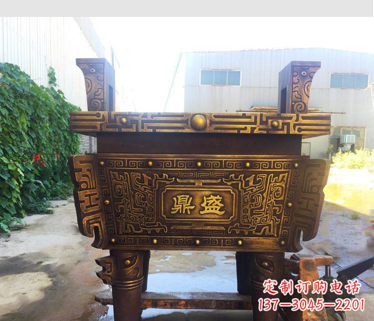荆州铜雕招财鼎盛香炉