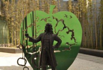 荆州苹果铜雕，传承西方经典名人物牛顿