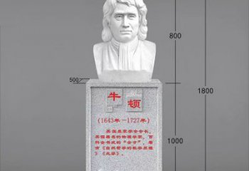 荆州艺术精灵：牛顿汉白玉石头像雕塑