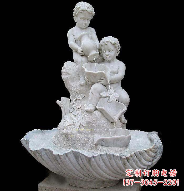荆州西方儿童喷泉石雕