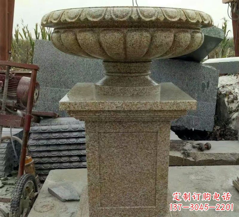 荆州小区花岗岩花盆雕塑