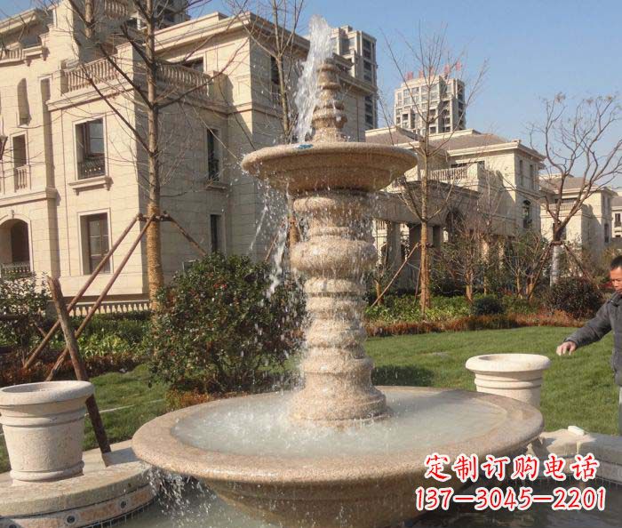 荆州小区景观多层喷泉石雕 (2)