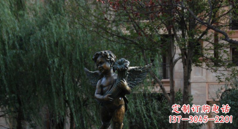 荆州小区欧式小男孩人物铜雕