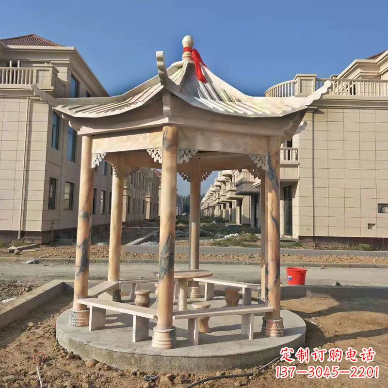 荆州小区庭院石雕凉亭