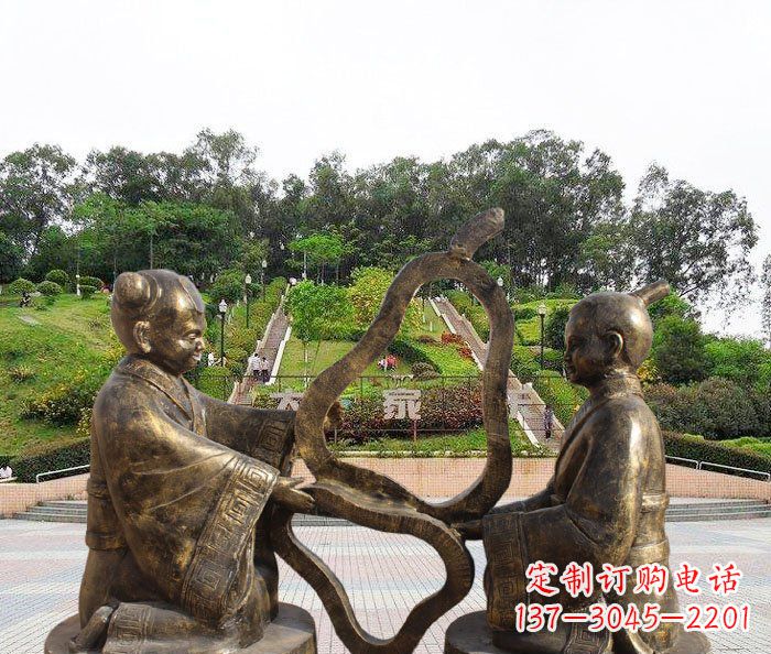 荆州校园抽象孔融让梨铜雕